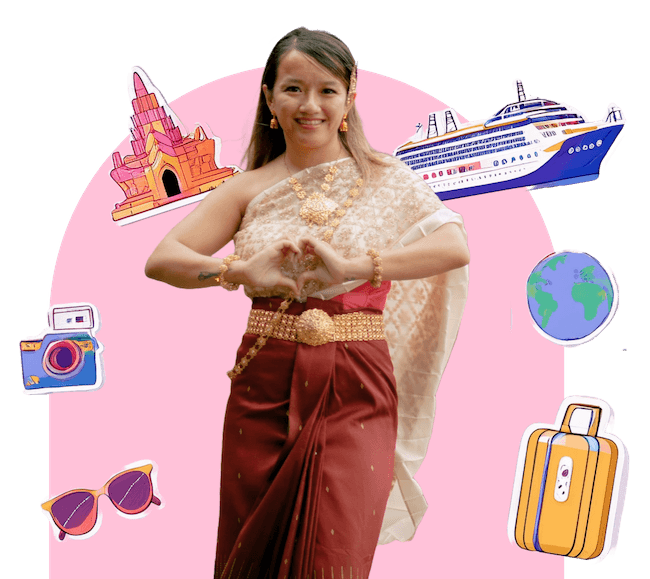 Picture of Abrigail with service icons surrounding